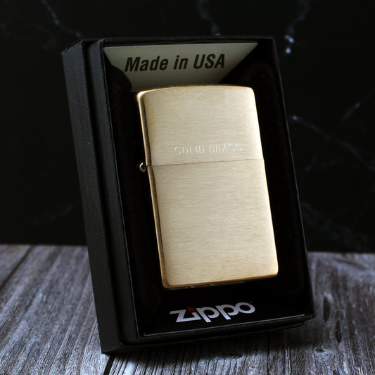 Zippo Lighter 204 – Solid Brass with Custom Engraving