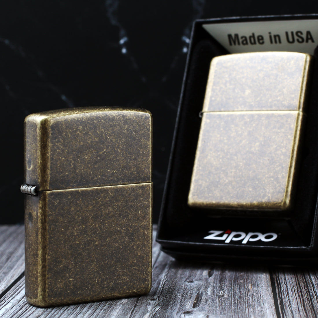 Tumbled Brass Zippo – Engravable for Groomsmen or Milestones